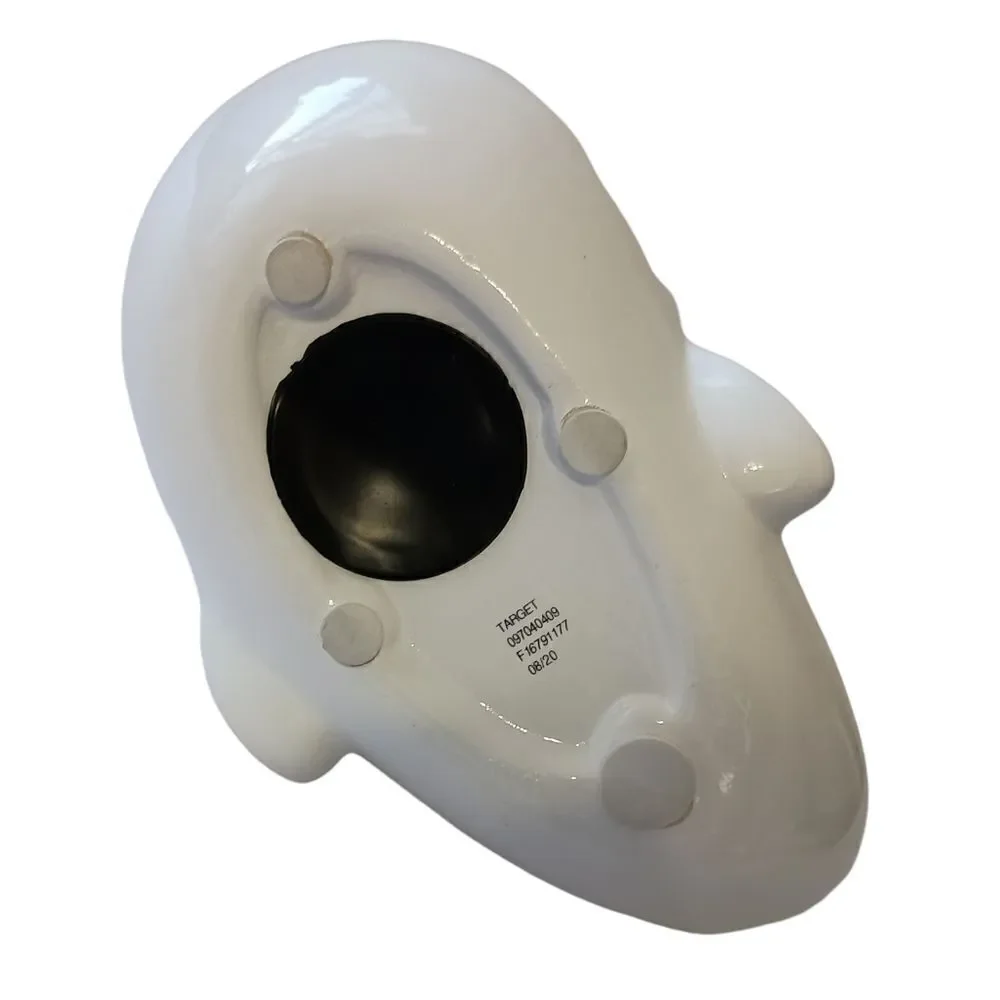 Target‎ Narwhal Bank Ceramic White Pillowfort Piggy Coin Figurine Coastal Beach.